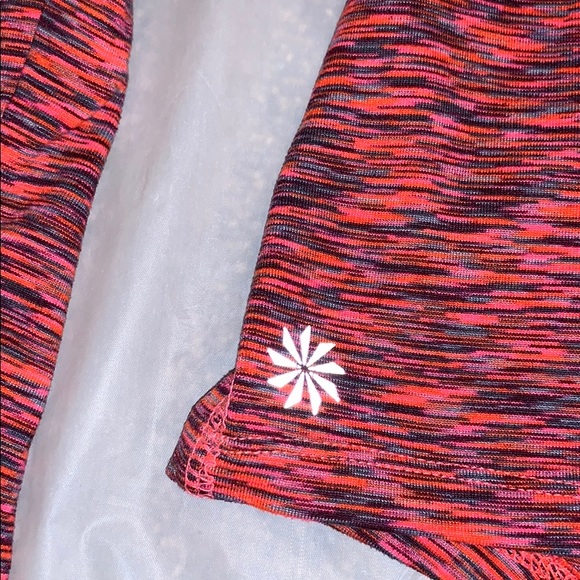 Athleta Coral Orange Crew Neck Long Sleeve 1/4 zip - Picture 3 of 4